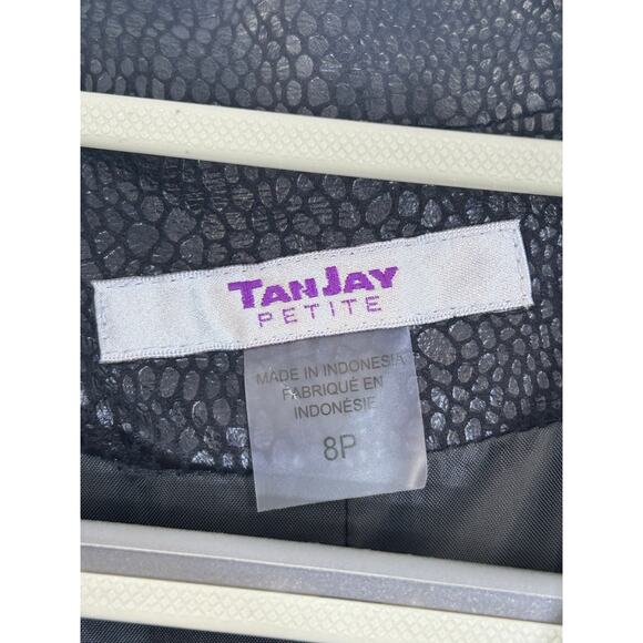 Tanjay Jacket Size 8P Black Velvet Burnout Snake Print Whimsigoth Stevie Nicks - Picture 9 of 9